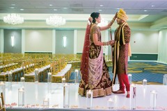 Indian bride and groom first look capture. Indian bride and groom first look capture.