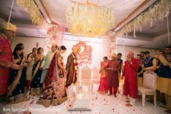 Indian bride and groom walking around the sacred fire. Indian bride and groom walking around the sacred fire.