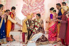 Indian couple at their traditional wedding ceremony rituals. Indian couple at their traditional wedding ceremony rituals.