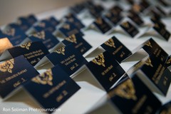 Golden and black Indian wedding reception Placement cards. Golden and black Indian wedding reception Placement cards.