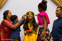 Indian bride with yellow paint on her face ritual. Indian bride with yellow paint on her face ritual.