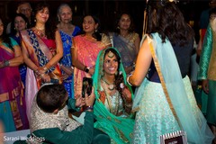 Indian bride with groom and relatives at sangeet party. Indian bride with groom and relatives at sangeet party.