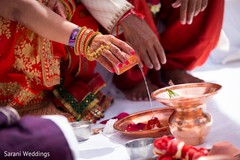 Watter and rose petals Indian wedding ceremony rituals. Watter and rose petals Indian wedding ceremony rituals.