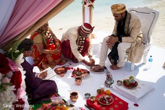 Indian groom at his Dwar Puja rituals. Indian groom at his Dwar Puja rituals.