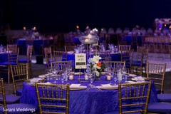 Indian wedding reception royal blue tablecloth. Indian wedding reception royal blue tablecloth.