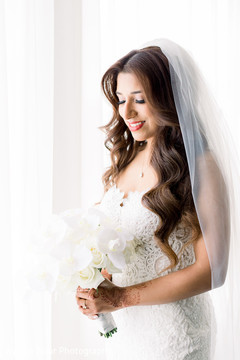 Indian bride in pure white ready for the ceremony Indian bride in pure white ready for the ceremony