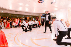 Indian groom with groomsmen at reception choreography. Indian groom with groomsmen at reception choreography.