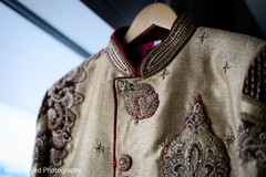 Detailed embroidery on Raja's sherwani. Detailed embroidery on Raja's sherwani.