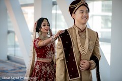 Maharani surprising the groom. Maharani surprising the groom.