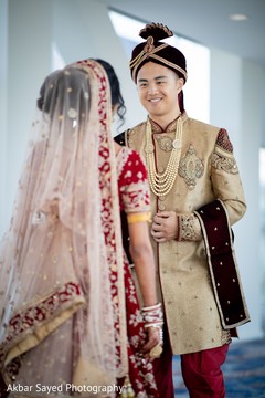 Indian couple first look capture. Indian couple first look capture.