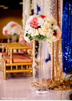 A close up of the decorations on stage A close up of the decorations on stage