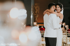 Indian bride and groom having their first dance. Indian bride and groom having their first dance.