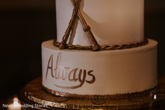 Personalized Indian wedding ivory and golden cake. Personalized Indian wedding ivory and golden cake.