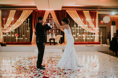 Indian bride with father at their reception dance. Indian bride with father at their reception dance.