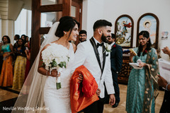 Indian couple at the end of Christian wedding ceremony. Indian couple at the end of Christian wedding ceremony.