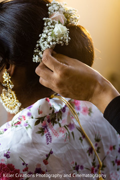 Maharani getting her hair done. Maharani getting her hair done.