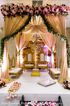 Altar decorated for the wedding. Altar decorated for the wedding.