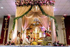 Indian groom in the wedding altar waiting for his Maharani. Indian groom in the wedding altar waiting for his Maharani.