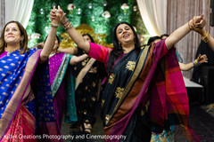 Indian bridesmaids dancing in thhe sangeet. Indian bridesmaids dancing in thhe sangeet.
