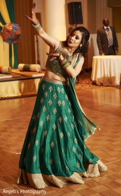 Indian bride during her Sangeet performance. Indian bride during her Sangeet performance.