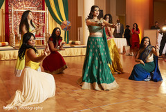 Maharani and bridesmaid's performing during the sangeet. Maharani and bridesmaid's performing during the sangeet.