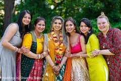 Maharani and her Indian bridesmaids after Gaye Holud Maharani and her Indian bridesmaids after Gaye Holud