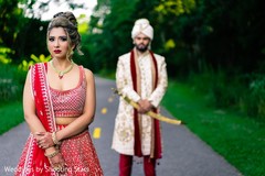 Indian couple on a forest road Indian couple on a forest road