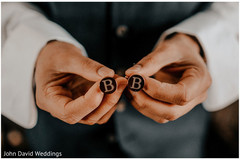Indian groom's personalized cufflinks. Indian groom's personalized cufflinks.