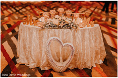 Indian bride and groom's reception table decorations. Indian bride and groom's reception table decorations.