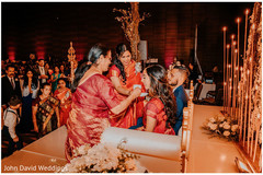 Indian bride and groom at reception wedding ritual. Indian bride and groom at reception wedding ritual.