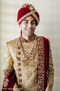 Raja posing in his wedding ceremony sherwani. Raja posing in his wedding ceremony sherwani.