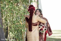 Indian couple first look meeting. Indian couple first look meeting.