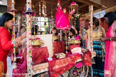 Indian wedding guests at sagneet favors station. Indian wedding guests at sagneet favors station.