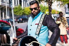 Indian pre-wedding celebration with Dhol player. Indian pre-wedding celebration with Dhol player.