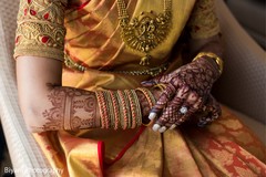 Maharani wearing her golden and red chooras. Maharani wearing her golden and red chooras.