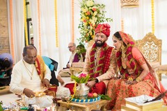 Maharani and raja during traditional Indian wedding ceremony ritual. Maharani and raja during traditional Indian wedding ceremony ritual.