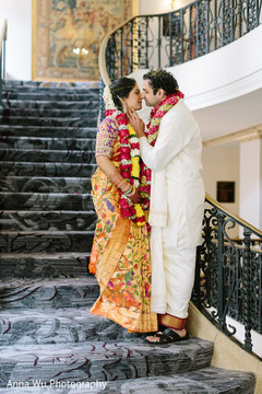 Maharani and raja posing on the stairs photo session. Maharani and raja posing on the stairs photo session.