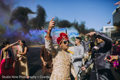 Colorful smog decoration for baraat celebration. Colorful smog decoration for baraat celebration.