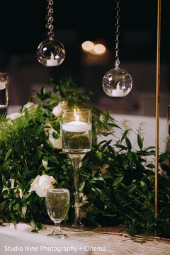Indian wedding table crystal candles decorations. Indian wedding table crystal candles decorations.