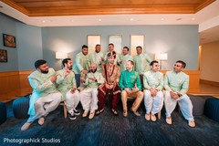 Indian groom possing with groomsmen capture. Indian groom possing with groomsmen capture.