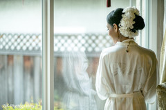 Indian bridal wedding white silk robe. Indian bridal wedding white silk robe.