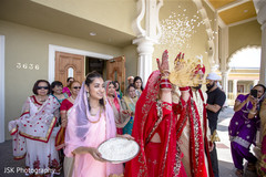 Indian bride at wedding ceremony vidaai ritual . Indian bride at wedding ceremony vidaai ritual .