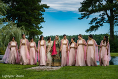 Joyful Indian bride with bridesmaids capture Joyful Indian bride with bridesmaids capture