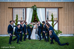 Lovely couple with groomsmen fun capture Lovely couple with groomsmen fun capture
