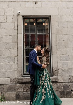 Romantic Indian bride and groom looking at each other. Romantic Indian bride and groom looking at each other.