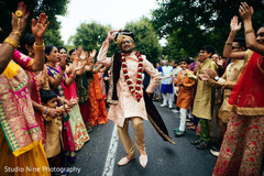 Raja at baraat procession dance. Raja at baraat procession dance.