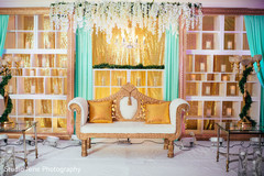 Indian wedding reception stage golden decoration. Indian wedding reception stage golden decoration.