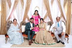 Indian bride and groom posing at recption stage. Indian bride and groom posing at recption stage.