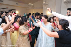 Maharani dancing with relatives at reception party. Maharani dancing with relatives at reception party.