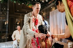Indian groom putting thread to bride ritual. Indian groom putting thread to bride ritual.